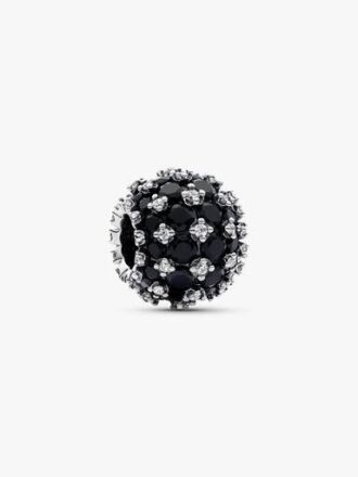 Funkelnder Pavé-Charm, rund, blau – Sterlingsilber Funkelnder Pavé-Charm, rund, blau – Sterlingsilber