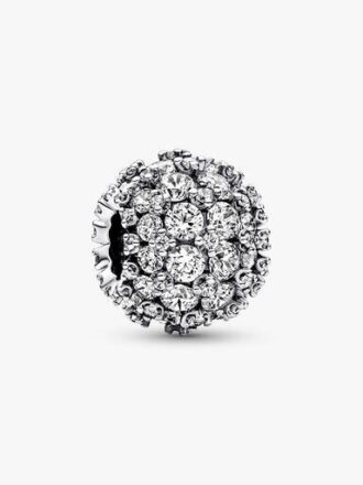 Funkelnder Pavé-Charm, rund – Sterlingsilber