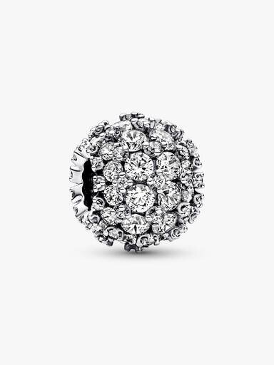 Funkelnder Pavé-Charm, rund – Sterlingsilber Funkelnder Pavé-Charm, rund – Sterlingsilber