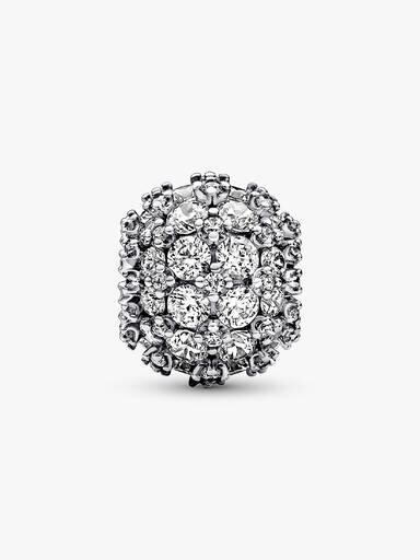 Funkelnder Pavé-Charm, rund – Sterlingsilber Funkelnder Pavé-Charm, rund – Sterlingsilber