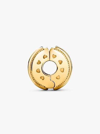 Funkelnder Pavé Lines & Logo Clip Charm – 14-karätige Vergoldung Funkelnder Pavé Lines & Logo Clip Charm – 14-karätige Vergoldung