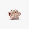 Funkelnder Pfotenabdruck-Charm – 14 Karat Roségold-Beschichtung Funkelnder Pfotenabdruck-Charm – 14 Karat Roségold-Beschichtung