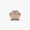 Funkelnder Pfotenabdruck-Charm – 14 Karat Roségold-Beschichtung Funkelnder Pfotenabdruck-Charm – 14 Karat Roségold-Beschichtung