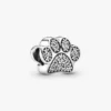 Funkelnder Pfotenabdruck-Charm aus Sterlingsilber