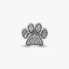 Funkelnder Pfotenabdruck-Charm aus Sterlingsilber