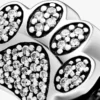 Funkelnder Pfotenabdruck-Charm aus Sterlingsilber