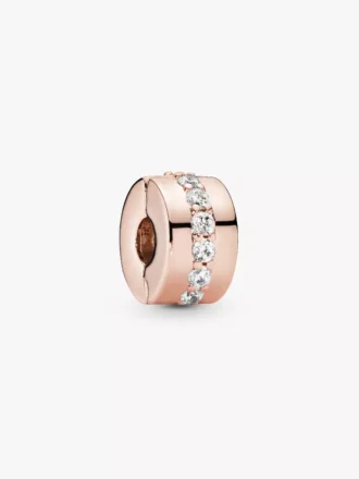 Funkelnder Reihen-Spacer Charm, 14 Karat Roségold-Beschichtung