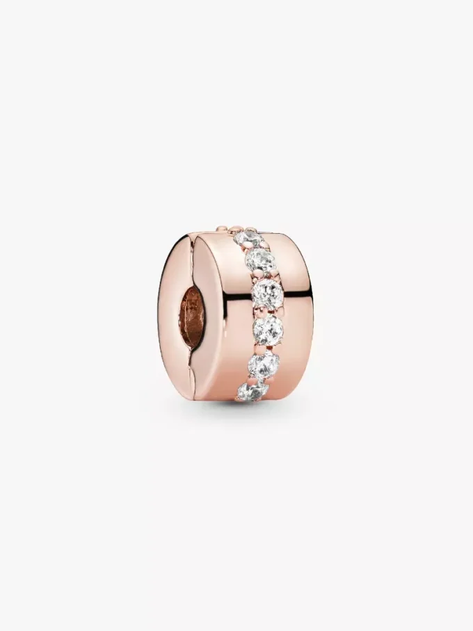 Funkelnder Reihen-Spacer Charm, 14 Karat Roségold-Beschichtung Funkelnder Reihen-Spacer Charm, 14 Karat Roségold-Beschichtung