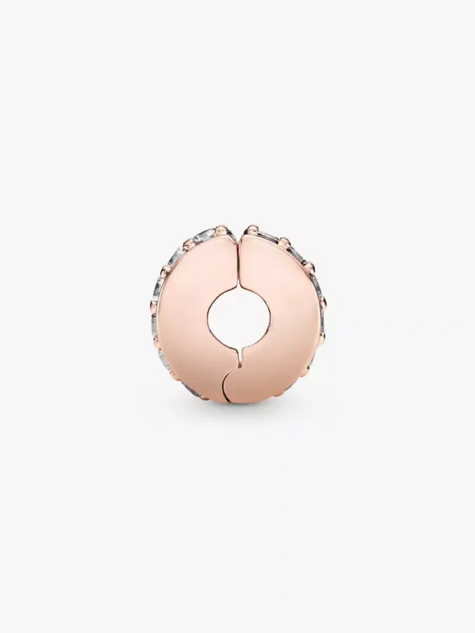 Funkelnder Reihen-Spacer Charm, 14 Karat Roségold-Beschichtung Funkelnder Reihen-Spacer Charm, 14 Karat Roségold-Beschichtung