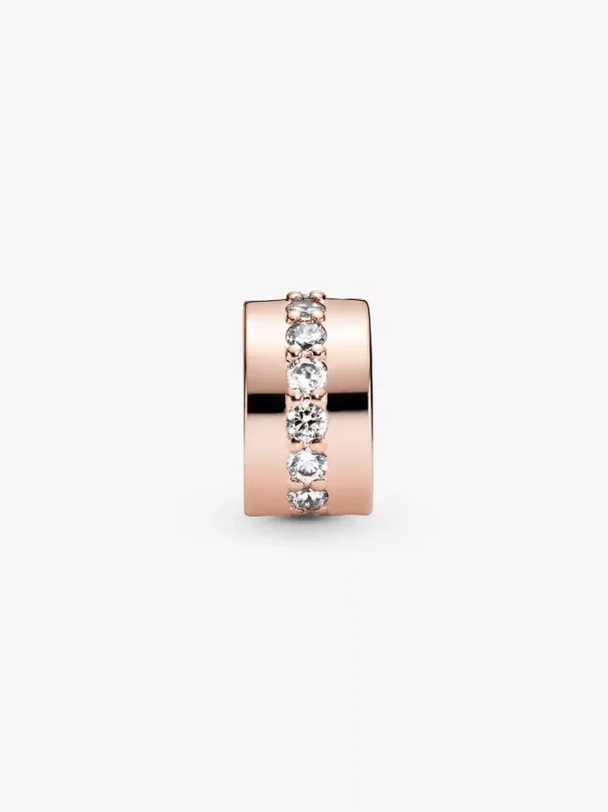 Funkelnder Reihen-Spacer Charm, 14 Karat Roségold-Beschichtung Funkelnder Reihen-Spacer Charm, 14 Karat Roségold-Beschichtung