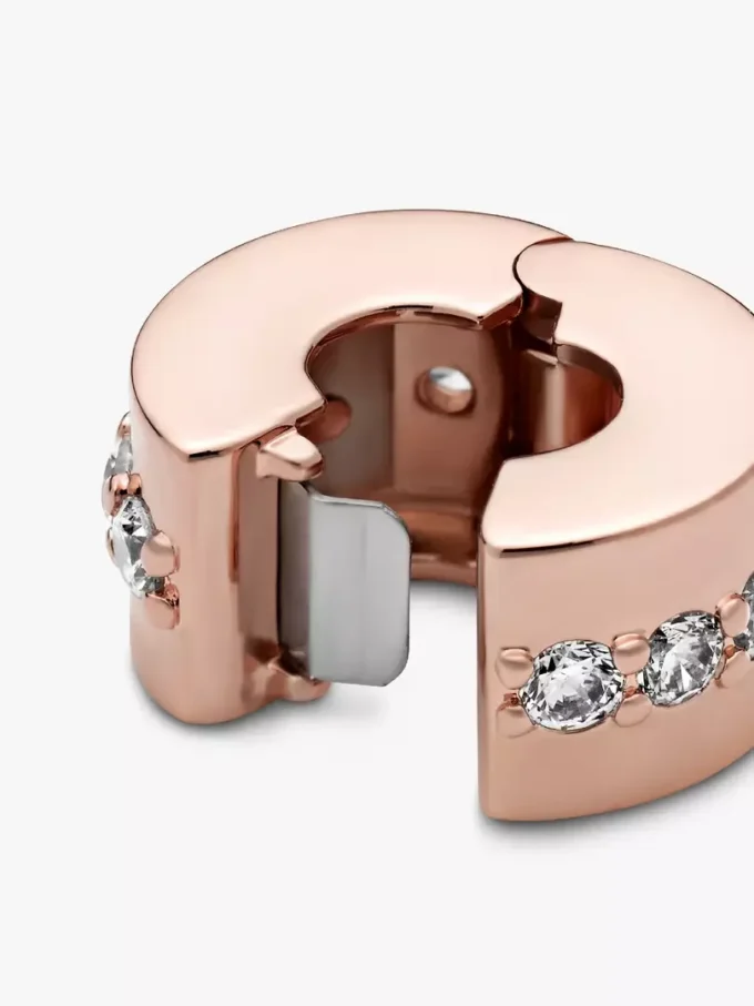 Funkelnder Reihen-Spacer Charm, 14 Karat Roségold-Beschichtung Funkelnder Reihen-Spacer Charm, 14 Karat Roségold-Beschichtung