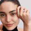 Funkelnder Ring mit erhabenem Herz, 14-karätige Roségoldbeschichtung
