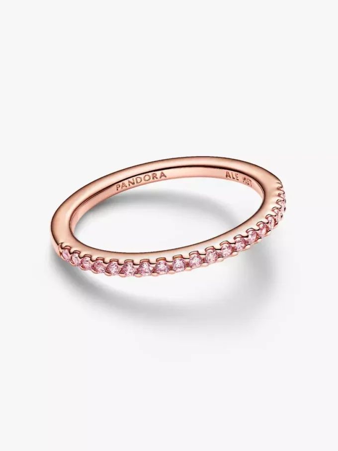 Funkelnder rosa Bandring, 14 Karat Roségold-Beschichtung