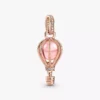 Funkelnder rosa Heißluftballon-Dangle Charm, 14 Karat Roségold-Beschichtung Funkelnder rosa Heißluftballon-Dangle Charm, 14 Karat Roségold-Beschichtung