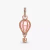 Funkelnder rosa Heißluftballon-Dangle Charm, 14 Karat Roségold-Beschichtung Funkelnder rosa Heißluftballon-Dangle Charm, 14 Karat Roségold-Beschichtung