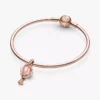 Funkelnder rosa Heißluftballon-Dangle Charm, 14 Karat Roségold-Beschichtung Funkelnder rosa Heißluftballon-Dangle Charm, 14 Karat Roségold-Beschichtung
