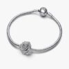 Funkelnder „Rose in Bloom“-Charm in Übergröße – Sterlingsilber Funkelnder „Rose in Bloom“-Charm in Übergröße – Sterlingsilber
