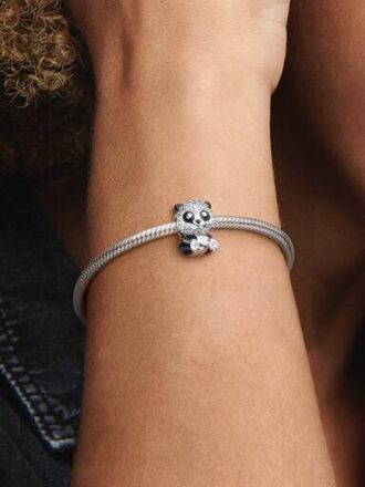 Funkelnder süßer Panda-Charm – Sterlingsilber