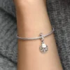 Funkelnder Stammbaum-Dangle Charm aus 14-karätigem Gold und Sterlingsilber Funkelnder Stammbaum-Dangle Charm aus 14-karätigem Gold und Sterlingsilber