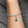 Funkelnder Weihnachtsbaum-Dangle Charm – Sterlingsilber