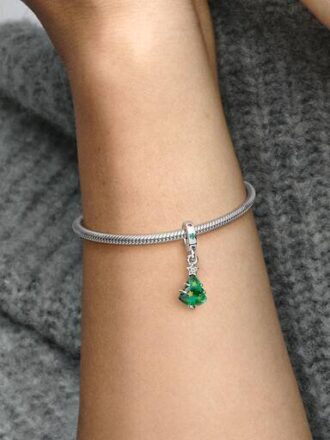Funkelnder Weihnachtsbaum-Dangle Charm – Sterlingsilber