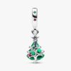 Funkelnder Weihnachtsbaum-Dangle Charm – Sterlingsilber
