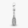 Funkelnder Weinflaschen-Dangle Charm – Sterlingsilber