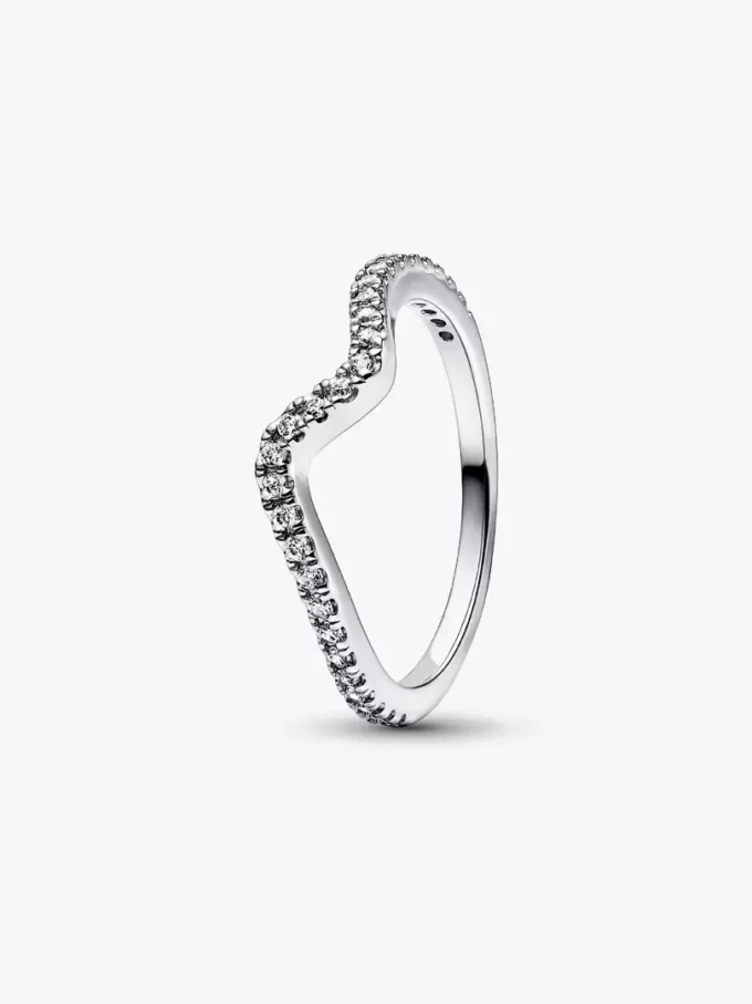 Funkelnder Wellenring aus Sterlingsilber