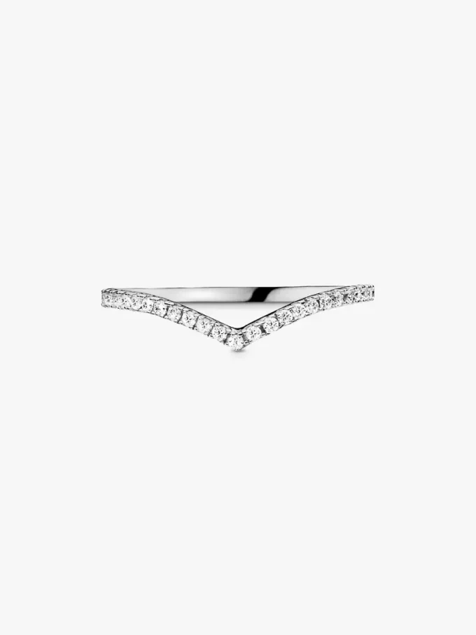 Funkelnder Wishbone Ring aus Sterlingsilber Funkelnder Wishbone Ring aus Sterlingsilber