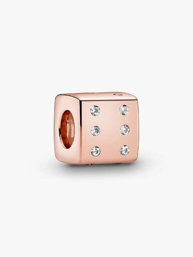 Funkelnder Würfel-Charm – 14 Karat Roségold-Beschichtung Funkelnder Würfel-Charm – 14 Karat Roségold-Beschichtung