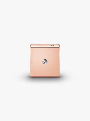 Funkelnder Würfel-Charm – 14 Karat Roségold-Beschichtung Funkelnder Würfel-Charm – 14 Karat Roségold-Beschichtung