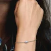 Funkelndes Armband mit Birnen-Halo-Kette – Sterlingsilber