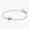 Funkelndes Armband mit Birnen-Halo-Kette – Sterlingsilber