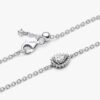 Funkelndes Armband mit Birnen-Halo-Kette – Sterlingsilber