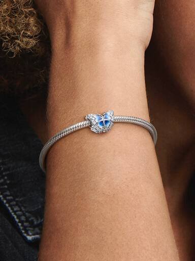 Funkelndes Charm „Blauer Schmetterling“ – Sterlingsilber Funkelndes Charm „Blauer Schmetterling“ – Sterlingsilber