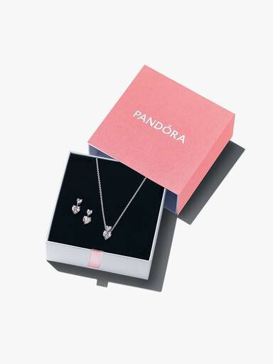 Funkelndes Doppelherz-Geschenkset – Sterlingsilber Funkelndes Doppelherz-Geschenkset – Sterlingsilber