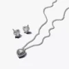 Funkelndes Doppelherz-Halo-Schmuck-Geschenkset, 2er-Set Funkelndes Doppelherz-Halo-Schmuck-Geschenkset, 2er-Set