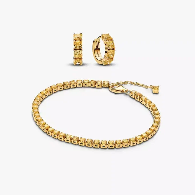 Funkelndes gelbes Armband- und Ohrring-Set (2er-Set) Funkelndes gelbes Armband- und Ohrring-Set (2er-Set)