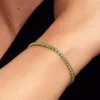 Funkelndes grünes Tennisarmband, 14-karätig vergoldet