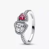 Funkelndes Halo-Herzen-Ring-Set (2er-Set)