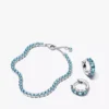Funkelndes hellblaues Tennis-Schmuckset, 2er-Set