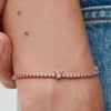 Funkelndes Herz-Tennisarmband, 14 Karat Roségold-Beschichtung