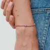 Funkelndes Herz-Tennisarmband, 14 Karat Roségold-Beschichtung