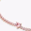 Funkelndes Herz-Tennisarmband, 14 Karat Roségold-Beschichtung