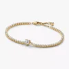 Funkelndes Herz-Tennisarmband, 14 Karat vergoldet Funkelndes Herz-Tennisarmband, 14 Karat vergoldet