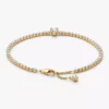 Funkelndes Herz-Tennisarmband, 14 Karat vergoldet Funkelndes Herz-Tennisarmband, 14 Karat vergoldet
