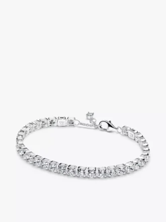 Auffälliges, funkelndes Tennis-Armband- und Ohrring-Set (2er-Set)