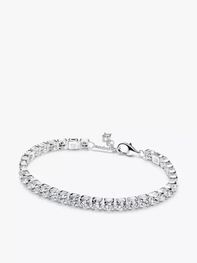 Auffälliges, funkelndes Tennis-Armband- und Ohrring-Set (2er-Set)