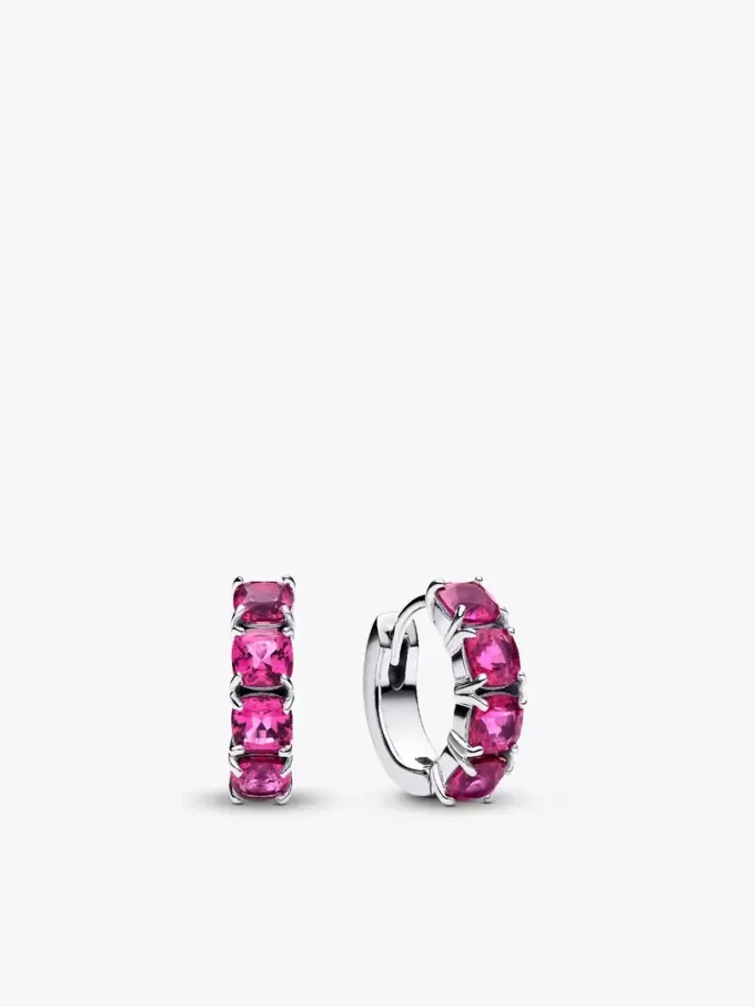 Funkelndes rosa Tennis-Schmuckset, 2er-Set