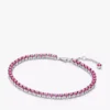 Funkelndes rosa Tennis-Schmuckset, 2er-Set